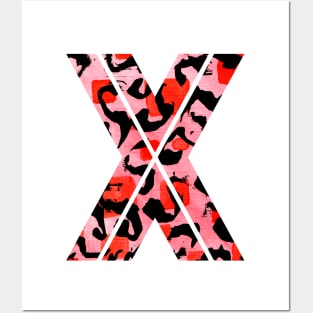 Letter X Watercolour Leopard Print Alphabet Posters and Art